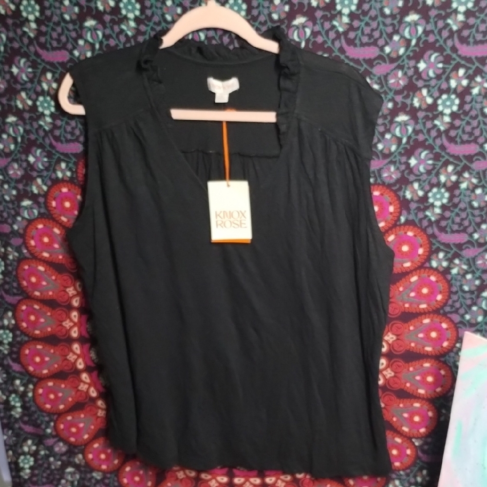 Knox Rose Black Sleeveless Blouse